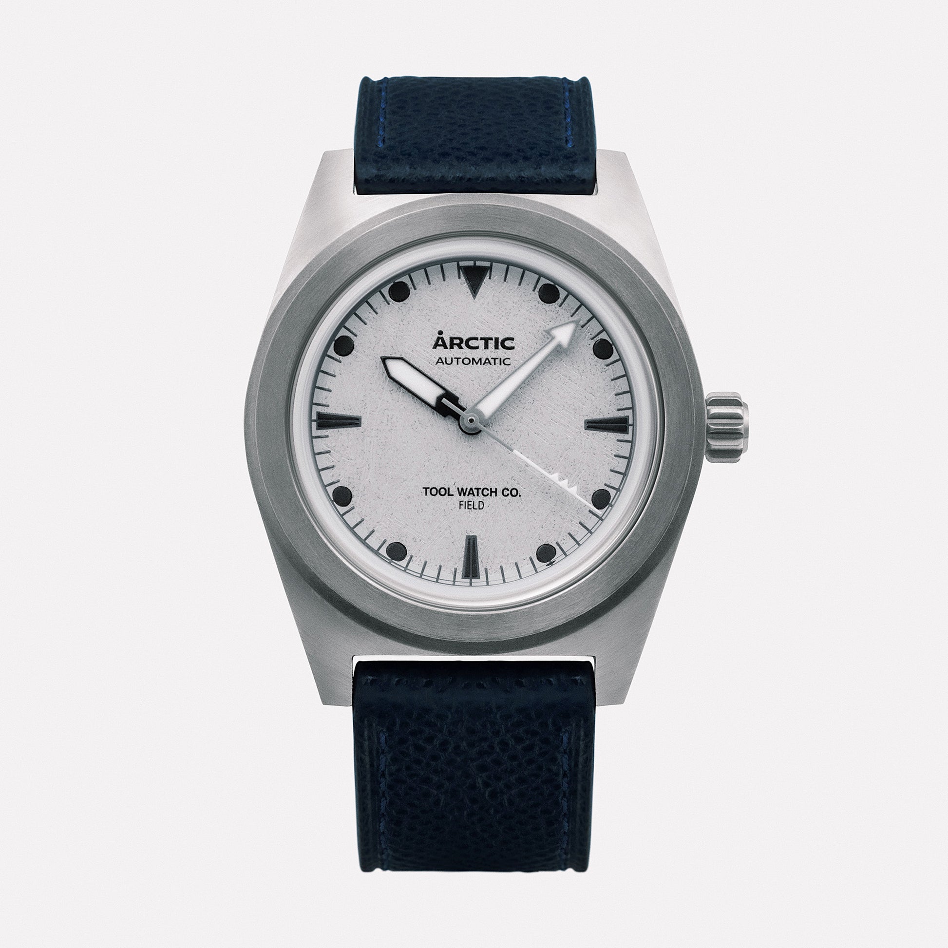 Arctic One of Ten dial close-up with applied indices and dive bezel