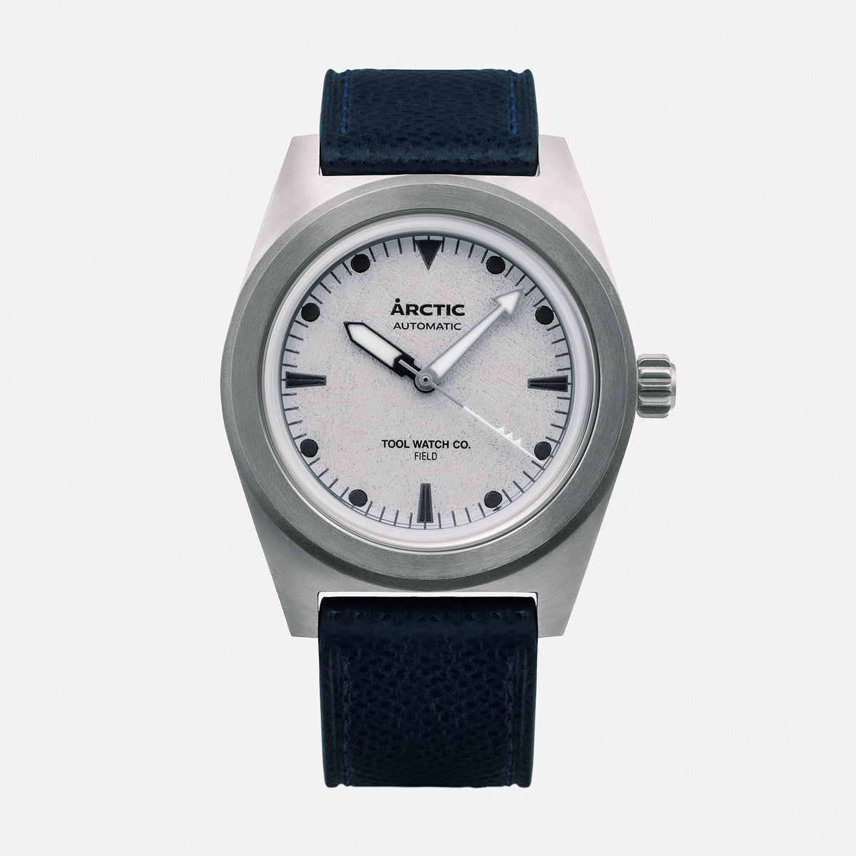 Arctic One of Ten dial close-up with applied indices and dive bezel
