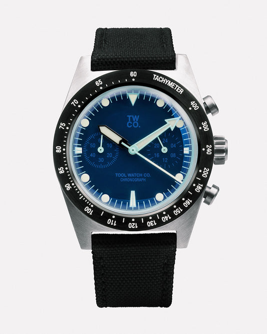 Chroma Chronograph Blue mechanical chronograph with blue dial