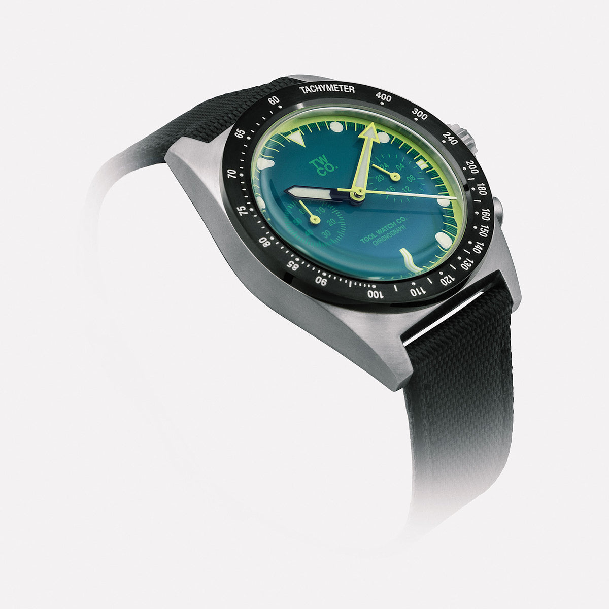 Chroma Chronograph Green three-quarter view