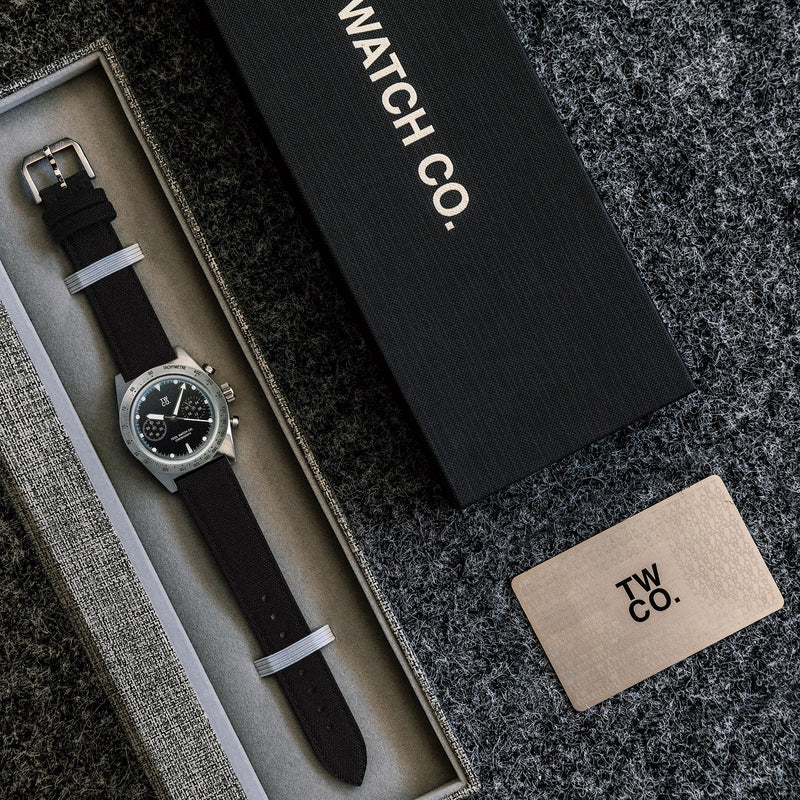 Essential Chronograph presentation packaging by Tool Watch Co.