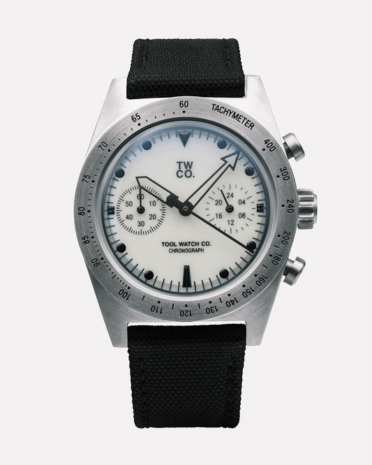Lumecore Chronograph full-dial lume shot in the dark