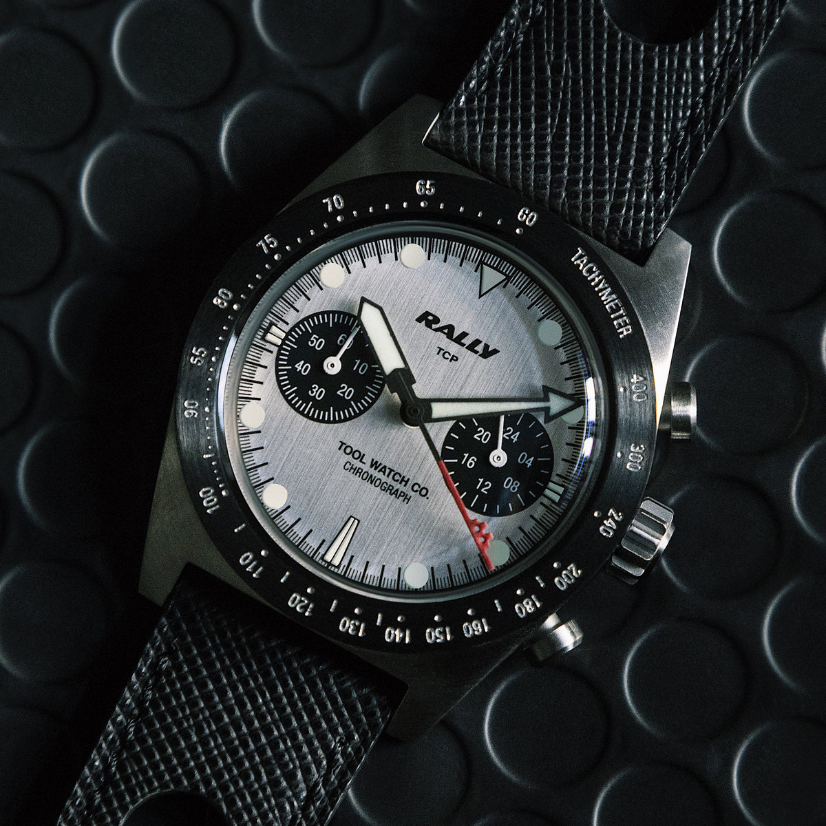 Rally Chronograph Red on Silver — lifestyle-1