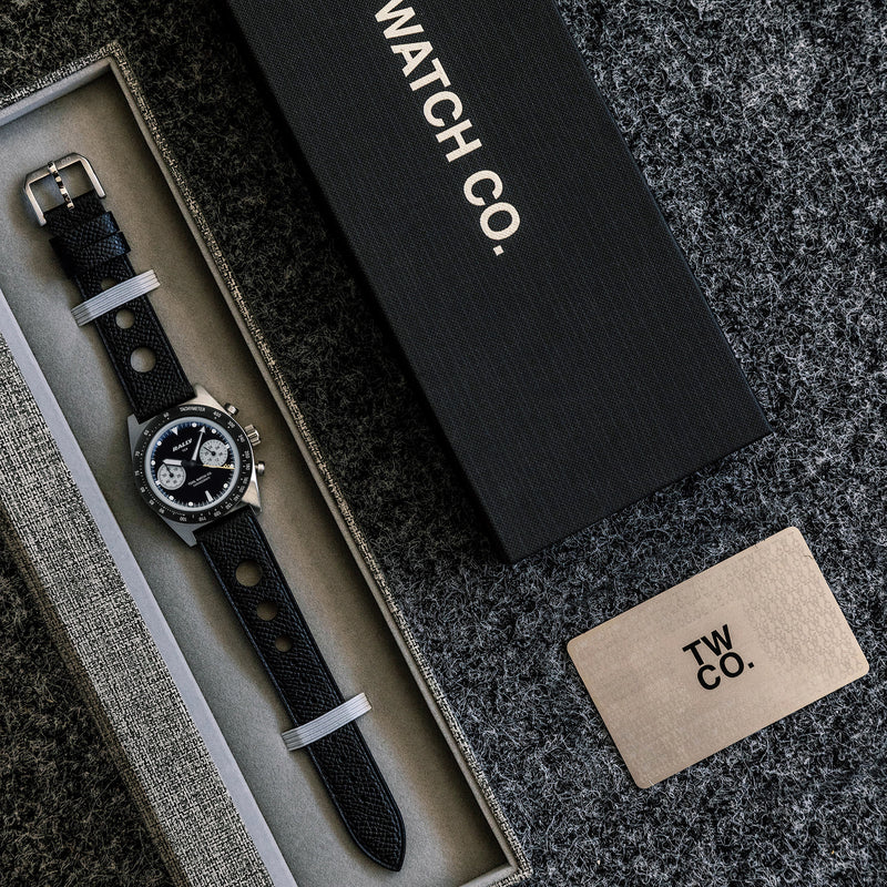 Rally Yellow on Black presentation packaging by Tool Watch Co.